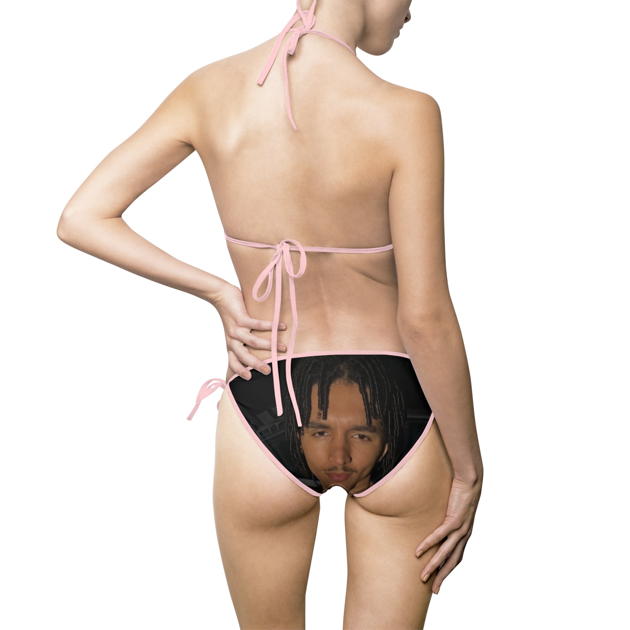 TSLS's Face Tie-Side Bikini Bottoms — Custom Face Graphic Swimwear