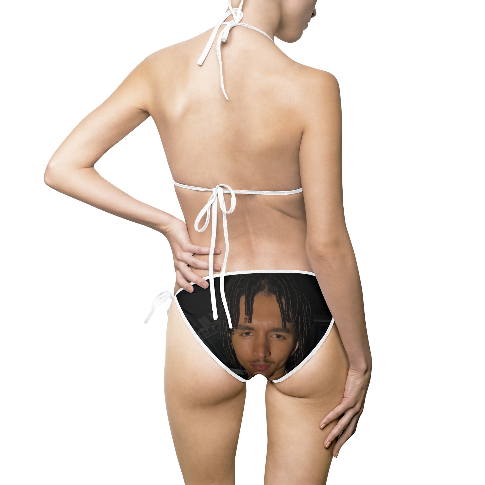 TSLS's Face Tie-Side Bikini Bottoms — Custom Face Graphic Swimwear