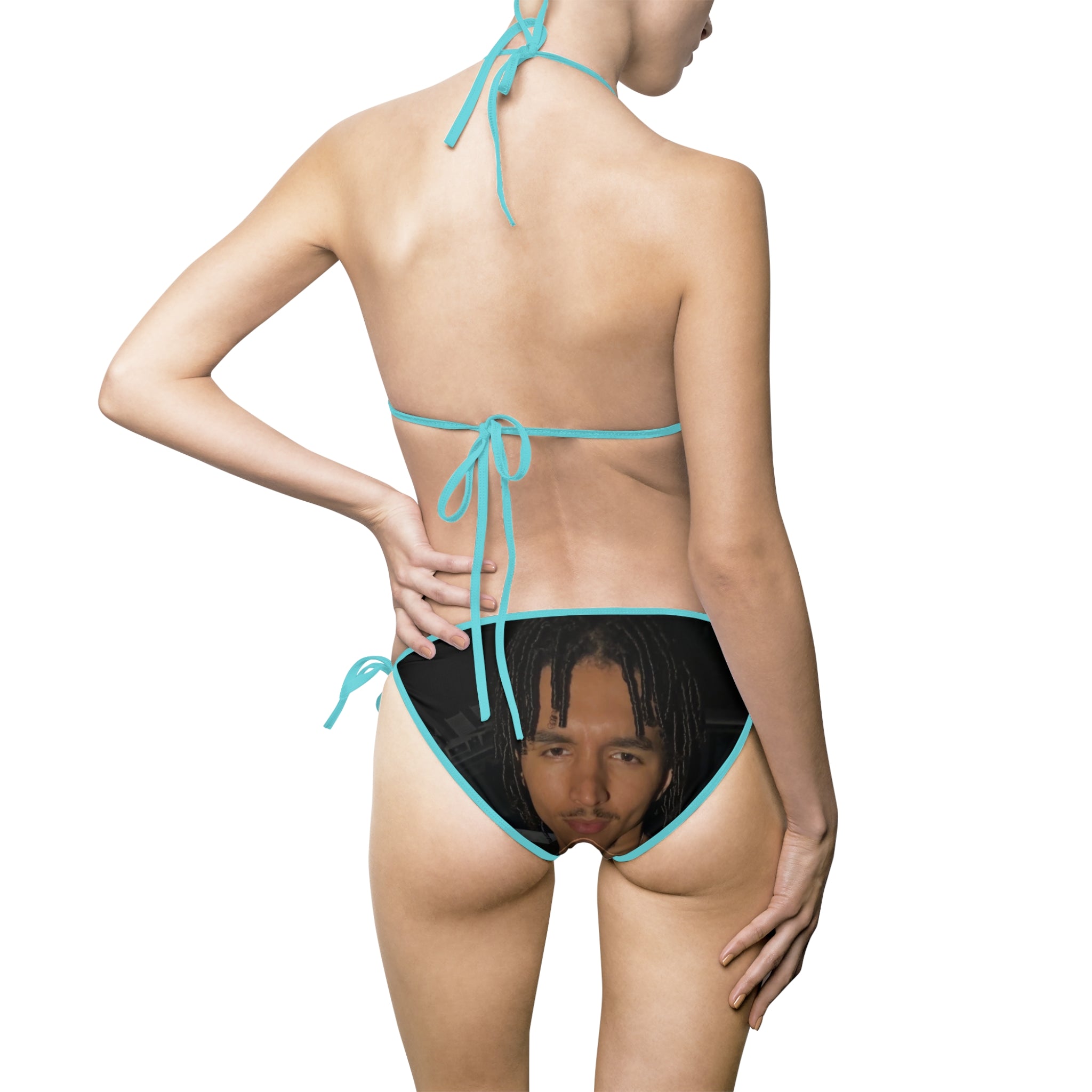 TSLS's Face Tie-Side Bikini Bottoms — Custom Face Graphic Swimwear