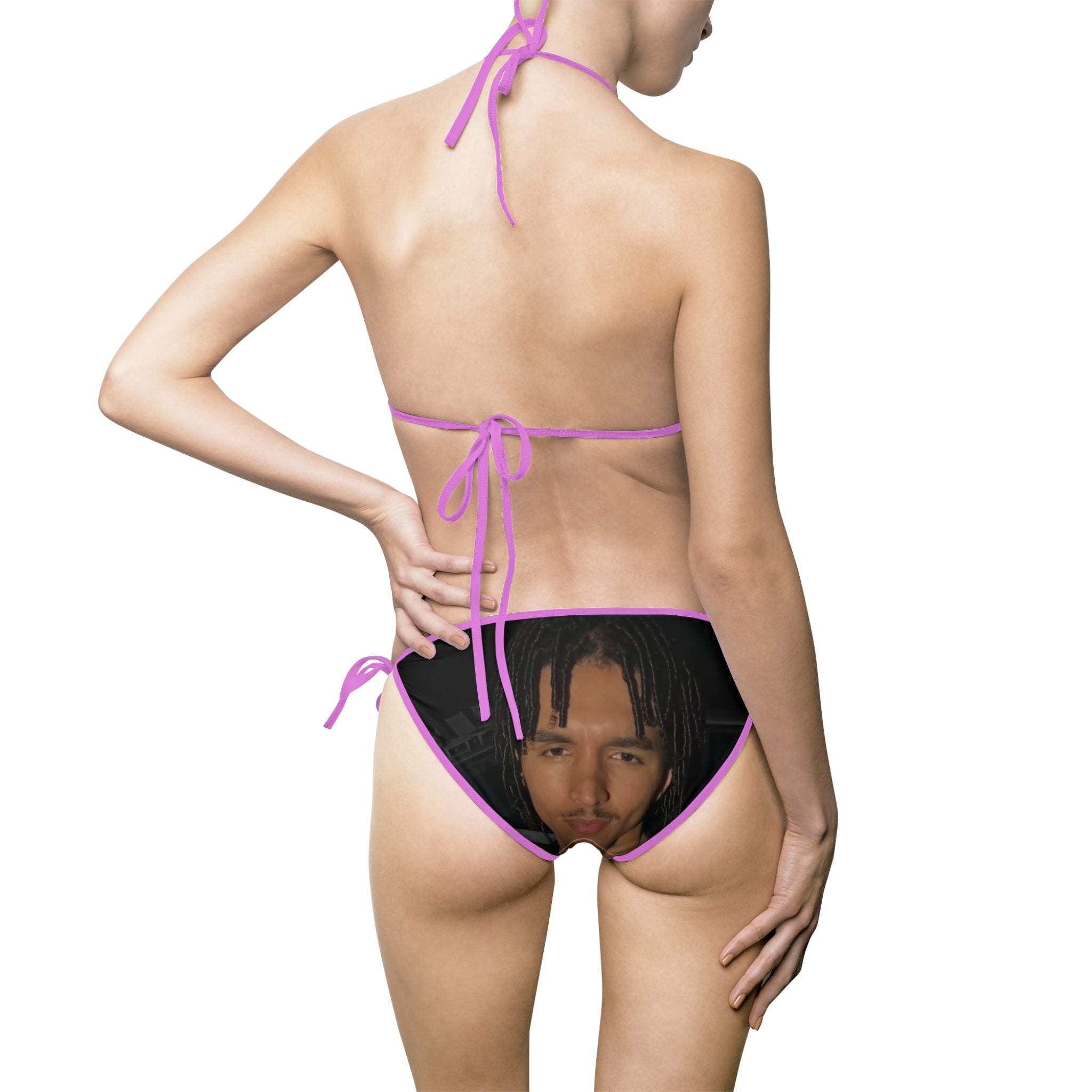TSLS's Face Tie-Side Bikini Bottoms — Custom Face Graphic Swimwear