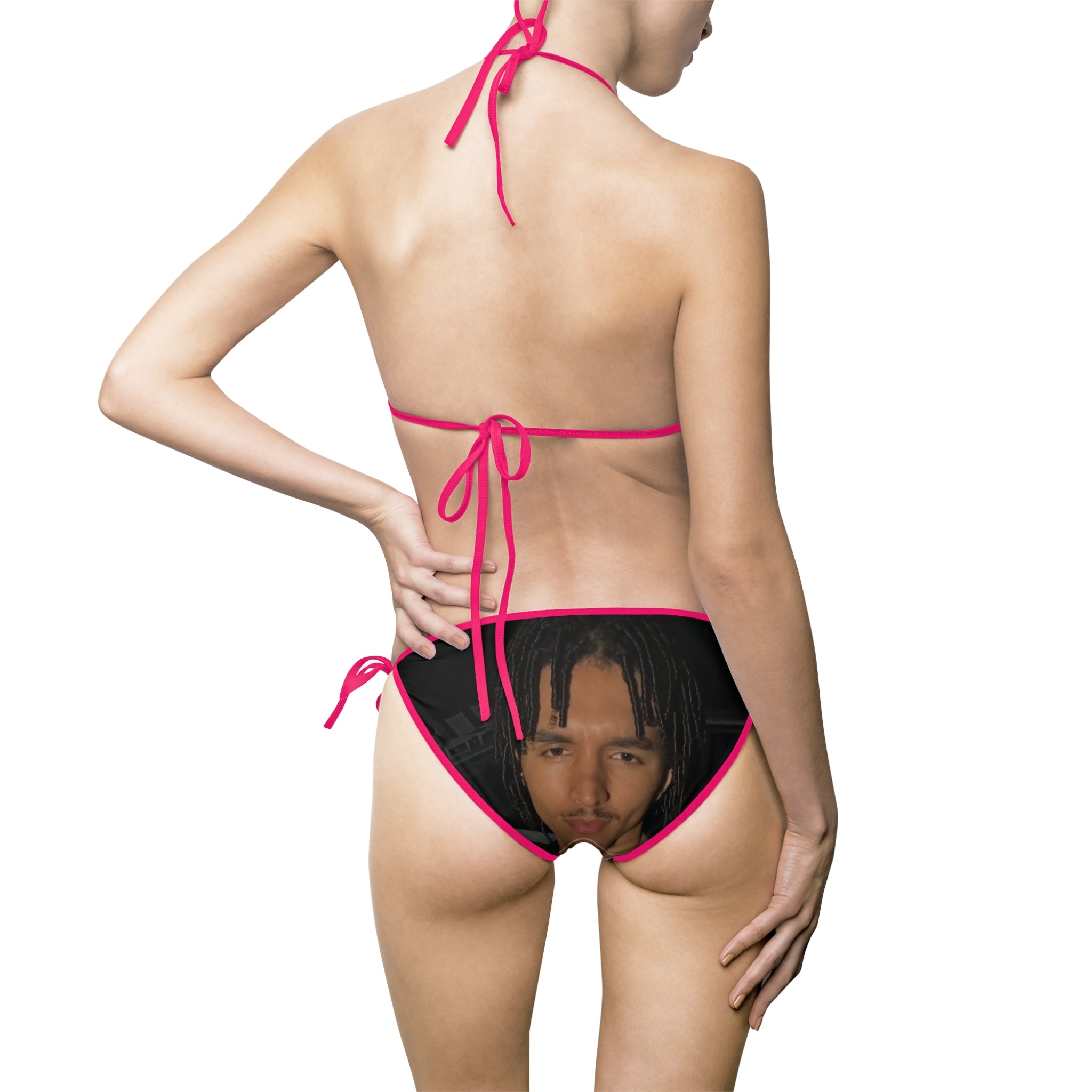 TSLS's Face Tie-Side Bikini Bottoms — Custom Face Graphic Swimwear