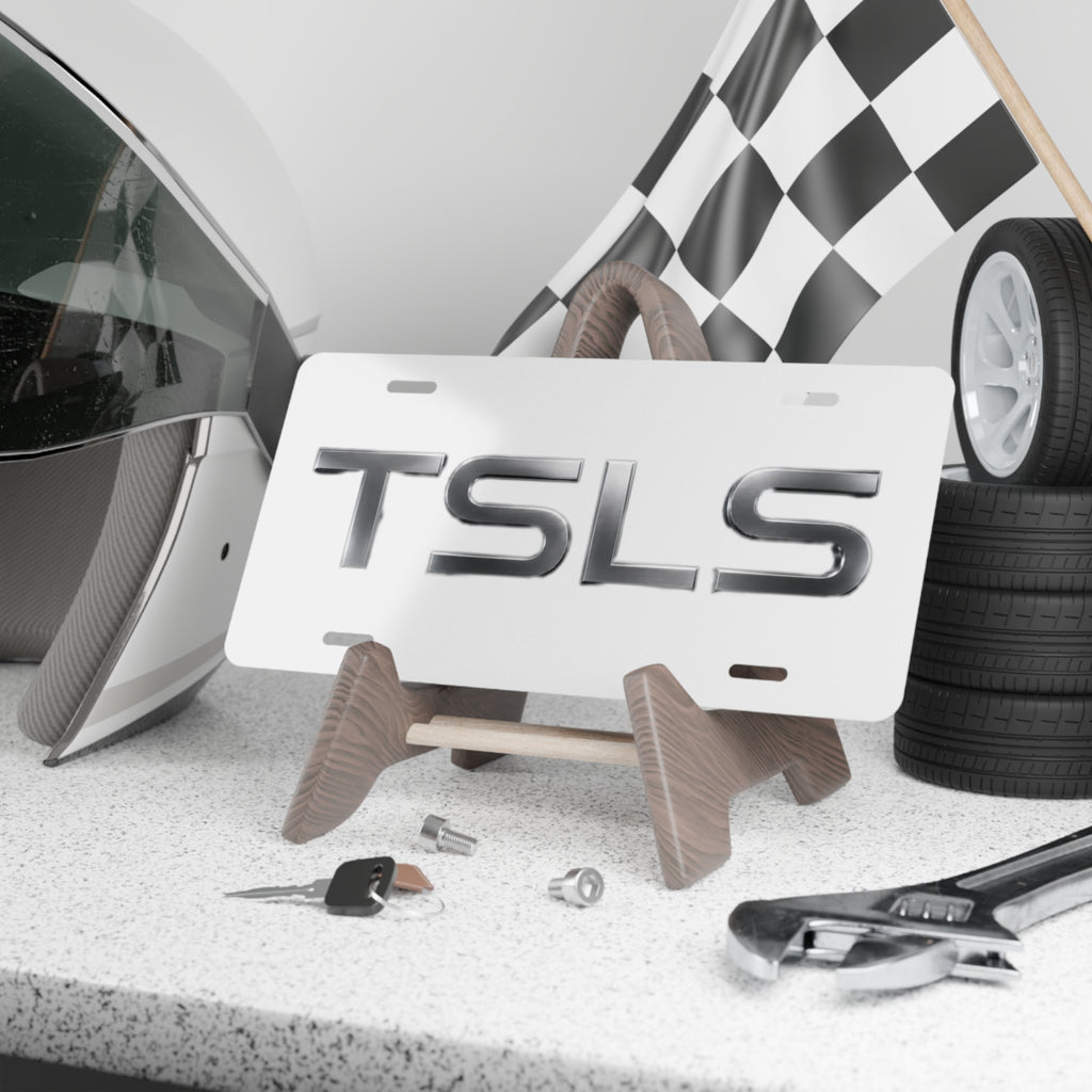 Chrome 'TSLS' Vanity License Plate - Custom Car Front/Rear Decorative Plate