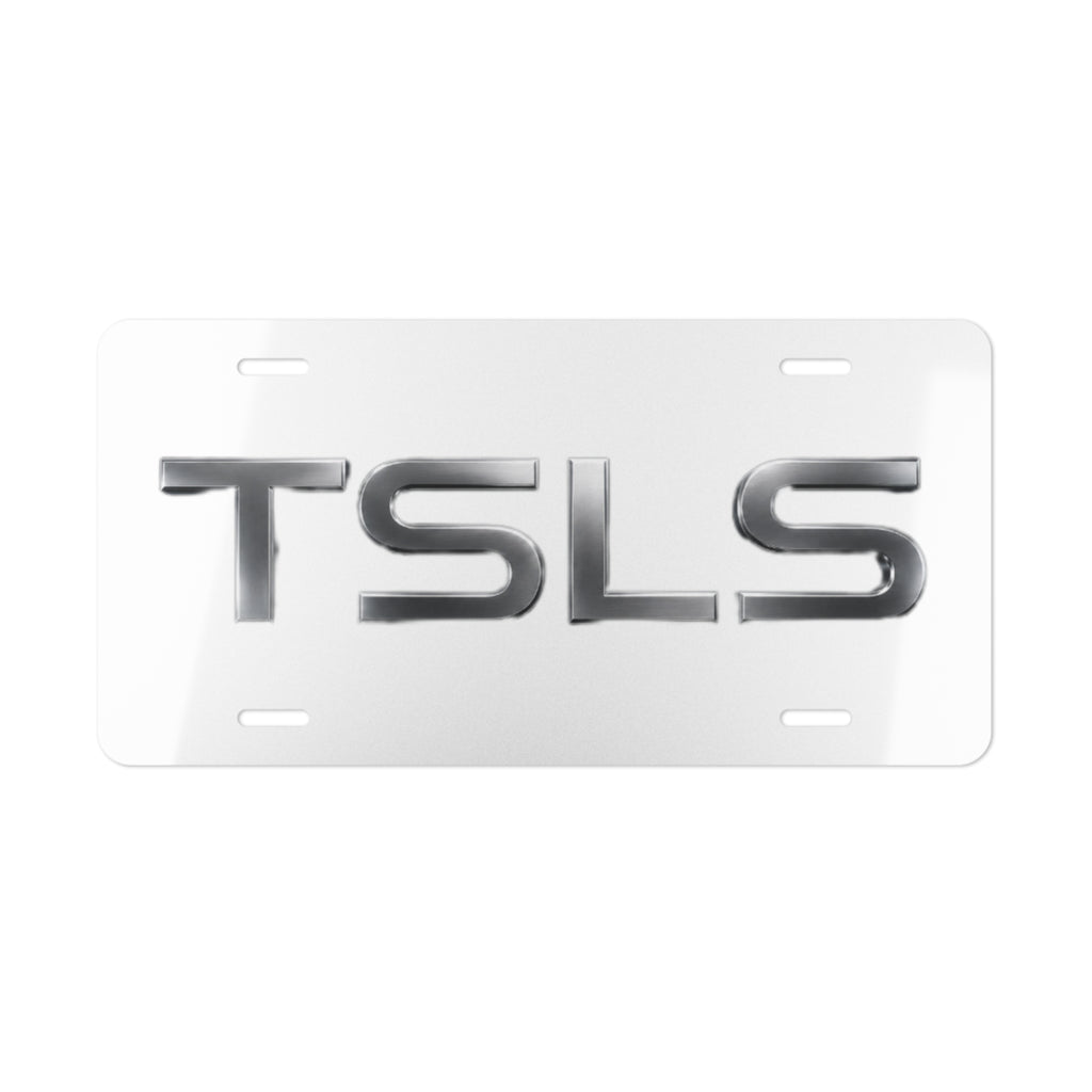 Chrome 'TSLS' Vanity License Plate - Custom Car Front/Rear Decorative Plate