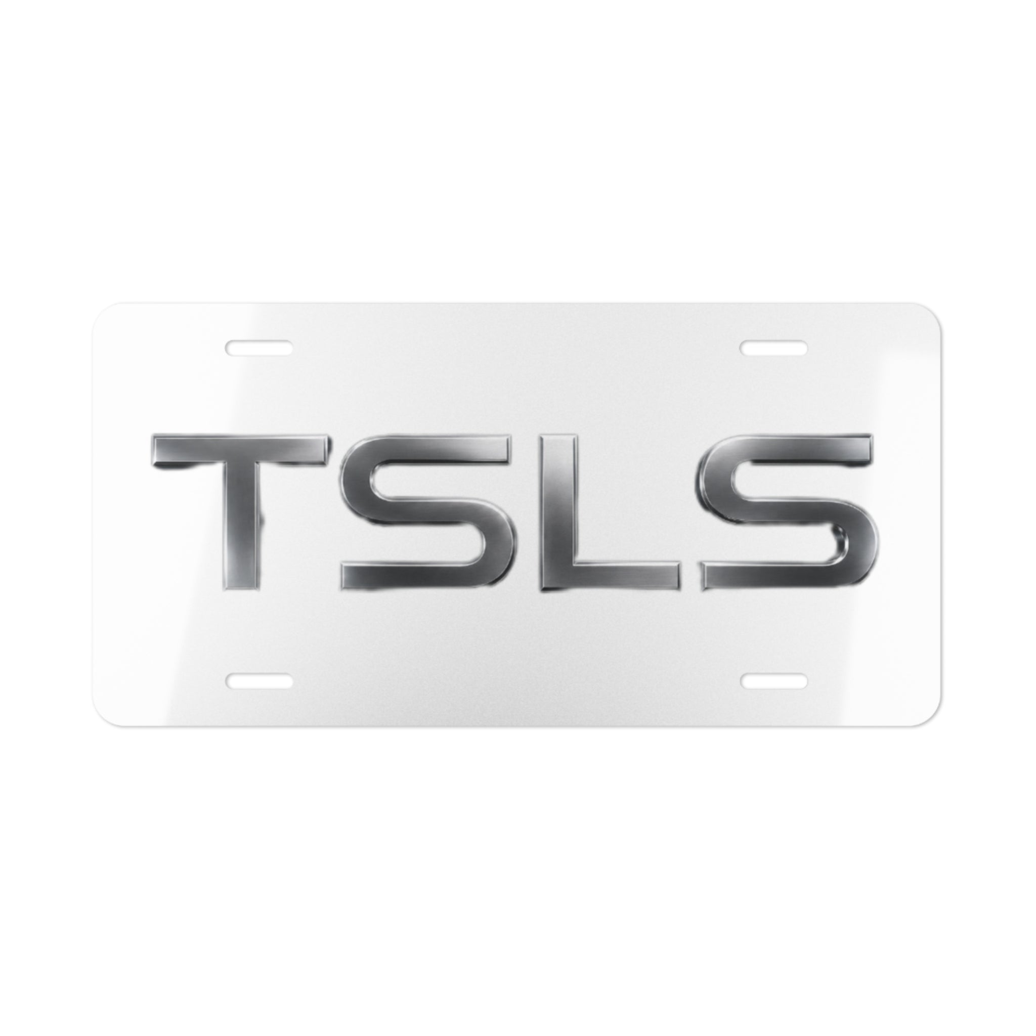 Chrome 'TSLS' Vanity License Plate - Custom Car Front/Rear Decorative Plate